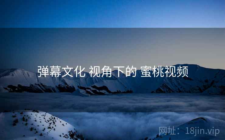 弹幕文化 视角下的 蜜桃视频